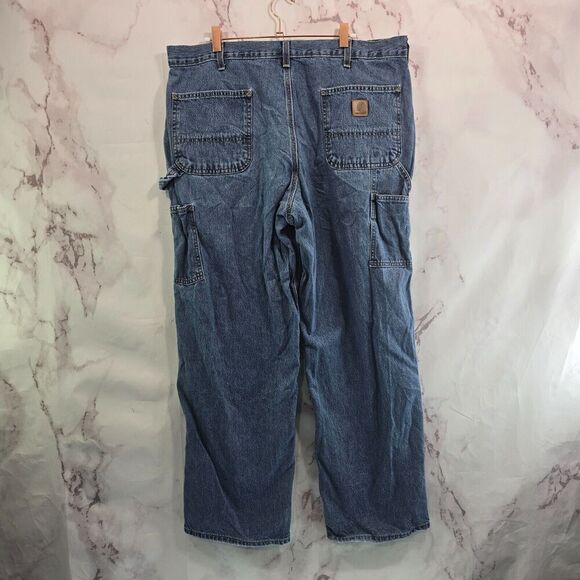 Carhartt Jeans Mens 38 X 30 Denim Vintage Loose Original Light Wash Carpenter - Picture 1 of 10